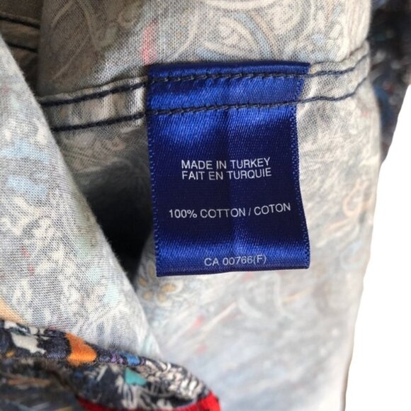 Jermyn & Bond Button Up Sport Shirt Size Small Blue Print - Picture 7 of 9